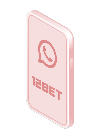 A pink phone with a WatsApp icon and 12bet