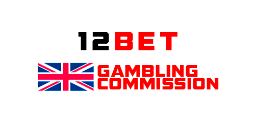 12bet website logo with the Gambling Commission of the United Kingdom logo
