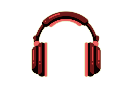 Modern headphones with yellow piping