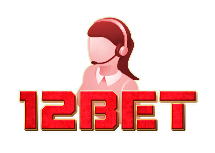 Anonymous girl in headphones with a microphone over the 12bet logo