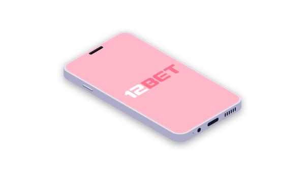 Lying phone with pink screen and 12be logo