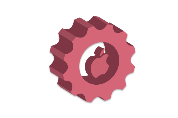 The red setting icon with the apple icon in it