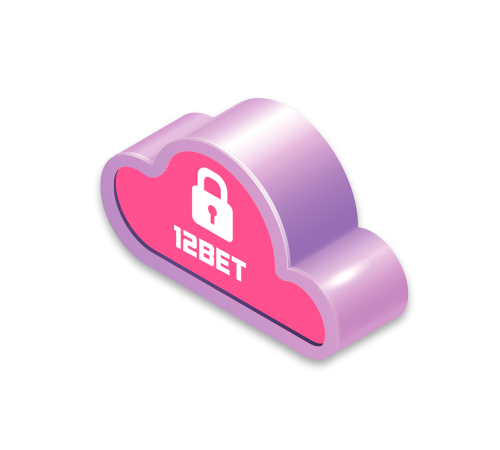 Three-dimensional cloud with a security icon and logo in it